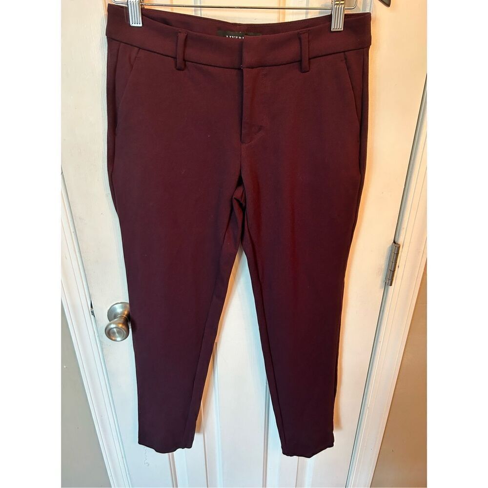 Liverpool purple skinny stretchy dress pants, skinny pants work attire casual at